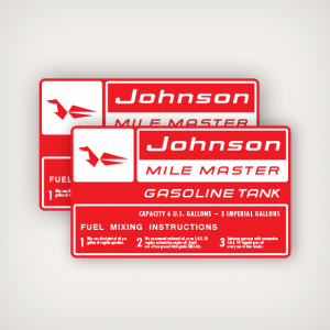 1959 Johnson Mile Master 6 U.S Gallons Fuel Tank decal