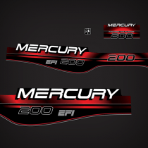 mercury 200 hp efi decal set for 1996 to 1998 outboards