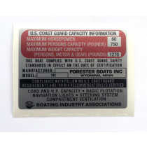 4X3-A-FOREST BOATS INC-141 Boat Capacity Decal (SILVER)
