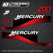 1999 2000 2001 2002 2003 2004 Mercury 200 hp decal set red (Outboards)