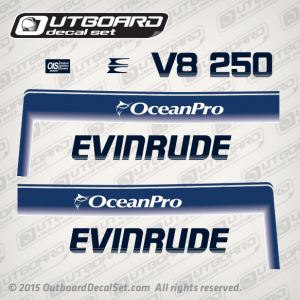 1993 1994 1995 1996 1997 1998 Evinrude 250 hp V8 OceanPro decal set 