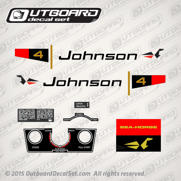 1970 Johnson 4 hp decal set 0384353 0383887