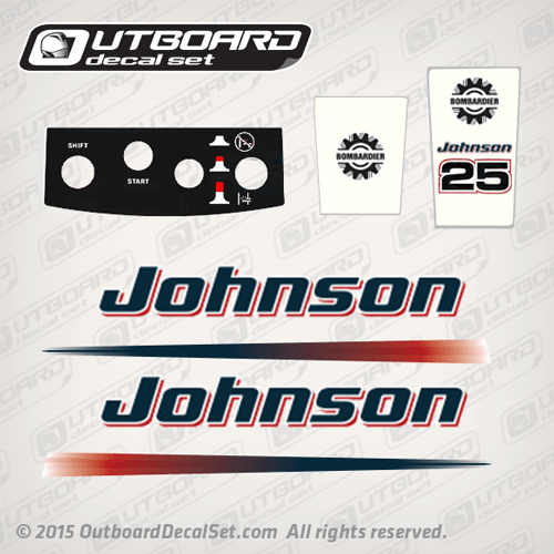 2003 2004 2005 2006 2007 Johnson 25 hp decal set 0350181, 0350182, 0350177, 0350179, 0350180, 5005001