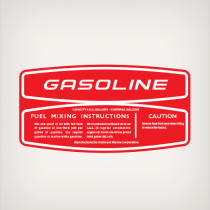 Evinrude Johnson GASOLINE 6 U.S. GALLONS FUEL TANK DECAL RED