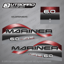 mariner 1997 1998 6 hp LIGHTNING 808524a97 decal set 9420A10 BLACK, 9420A12 SILVER, 9420A11 GRAPHITE GRAY