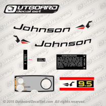 1971 Johnson 9.5 hp decal set 0384900 0383996