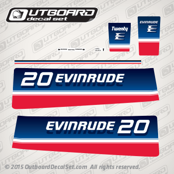 Evinrude 20 hp decal set (Outboards)