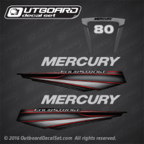 2014, 2015, 2016, 2017 Mercury 80 hp Fourstroke decal set 8M0088056, 8M0080234