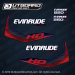 2014 Evinrude 250 H.O. E-TEC decal set Blue Models 0216359, 0216361, 0216362, 0216368, 0215558, 0215774