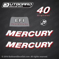2006 2012 Mercury 40 hp Big Foot EFI Fourstroke decal set