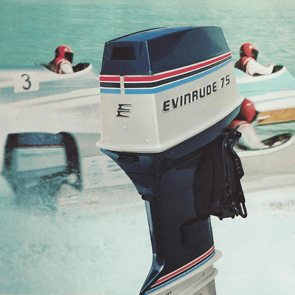 1977 Evinrude 75-S hp decal set 0281070, 0281071 *