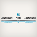 1998 Johnson 150 hp V6 Ocean Runner Ficht Fuel Injection Decal Set 0438960, 0344022