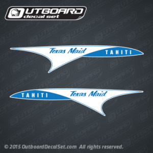 Texas Maid Boat TAHITI runabout decal set white/blue (Boat Decals)