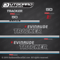 1981 Evinrude tracker 50 hp Oil Injected decal set Pro Series Blue