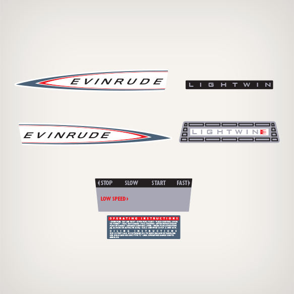 1964 Evinrude 3 hp Lightwin decal set 3402-03-12 2 