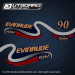 1999-2000 Evinrude Ficht Ram Injection 90 hp Red version decal set