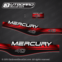 1996 1997 1998 MERCURY 40 hp 824093A96 DECAL SET (ELECTRIC) RED (Outboards)