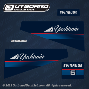 1987 1988 Evinrude Yachtwin 6 hp decal set 