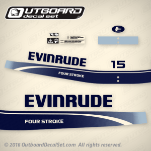 1995 1996 1997 1998 Evinrude 15 hp Fourstroke decal set 0284823 - White models