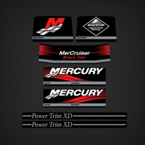 Mercury Mercruiser Bravo One Power Trim XD Outdrive Decal Set - Inboards (Outboards)