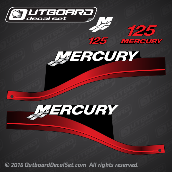 1999-2006 MERCURY 125 HP DECAL SET RED 823410A00