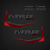 2014 Evinrude 250 E-TEC decal set Graphite Models