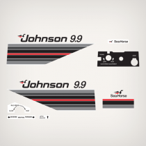 1982 Johnson 9.9 hp decal set 0392366, 0392367, 0392371