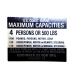 4X3-D- NORTHRIVER JET BOAT MFG Boat Capacity Decal (SILVER)
