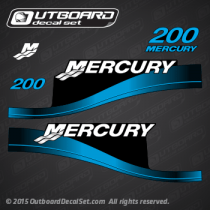 2004 MERCURY Outboards 200 hp decal set blue (Outboards)