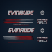 2002-2006 EVINRUDE 150 hp Ficht Ram Injection decal Set Blue Models0215270, 0215269, 0215268, 0215240, 0215243, 0215238, 0215227