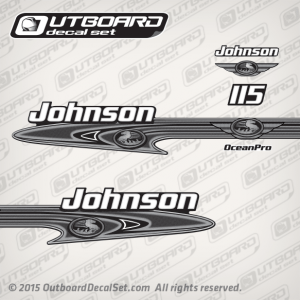 2001 Johnson 115 hp OceanPro decal set 0348932, 0348377, 0348631, 0348388, 0348381, 5004408