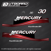 2002 2003 2004 2005 MERCURY Outboards 30 hp decal set Red (Outboards)