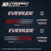  2004-2005 Evinrude 150 hp Direct Injection decal set Blue models. 0215238, 0215270, 0215268, 0215269, 0215555, 0215227, 0215243