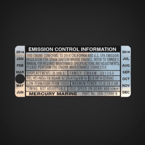 Emission Control Information Decal 3BA-72089-6