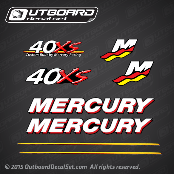 1996-2009 Mercury Racing 40 hp 40xs Custom Built decal set *