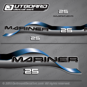 1997 Mariner 25 hp outboard decals Set blue