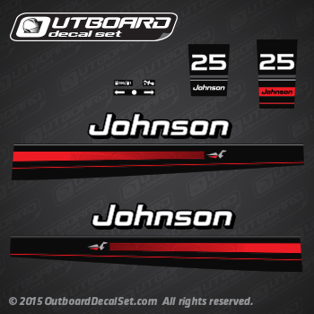 1995 1996 Johnson 25 hp decal set