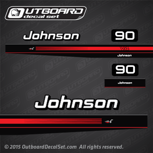 1995 1996 Johnson 90 hp decal set Standard Styling 0436303, 0436148, 0436518
