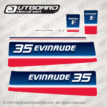 1980 Evinrude 35 hp decal set 0281472 (Outboards)