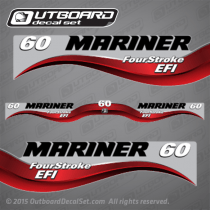 2003-2013 Mariner 60 hp Four Stroke EFI Decal set Red
