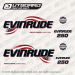 2003-2005 Evinrude 250 Hp Ficht Ram Injection Decals For White Models White Flag Set 0776293 