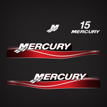 2005 2006 Mercury 15 hp 2-Stroke Decal Set 897506A02 DECAL SET (Mercury) 15 (2006 and up)