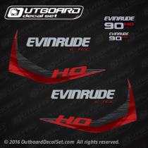 2015 Evinrude 90 hp decal set E-TEC H.O. Graphite Models. 0216760, 0216677, 0216681, 0216682, 0215896