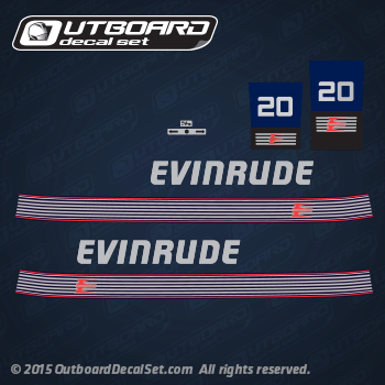 1989 1990 1991 Evinrude 20 hp decal set (Outboards)