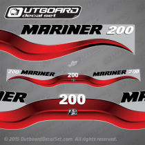 2003-2012 Mariner 200 hp decal set Red
