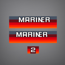Mariner 2 hp decal set for 1982 through 1989 Outboards.