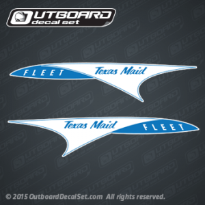 Texas Maid Boat Fleet runabout decal set white/blue (Boat Decals)