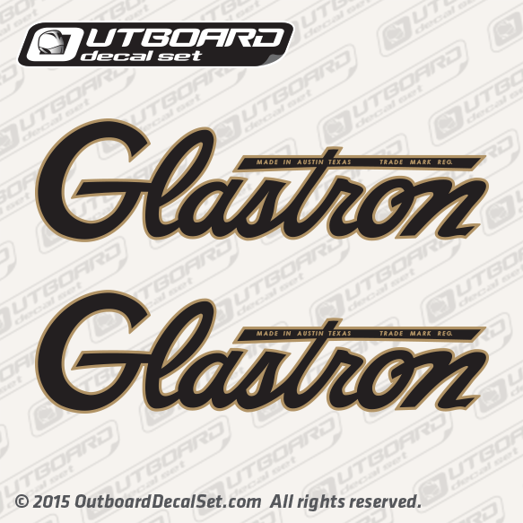 1964 Glastron Boat Decal Set MADE IN AUSTIN TEXAS TRADE MARK REG.
