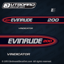 evinrude 1998-1999 200 hp vindicator decal set