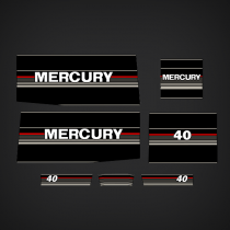 1990-1991 Mercury 40 hp decal set 814323A90,  9868A 9, 9868A10
